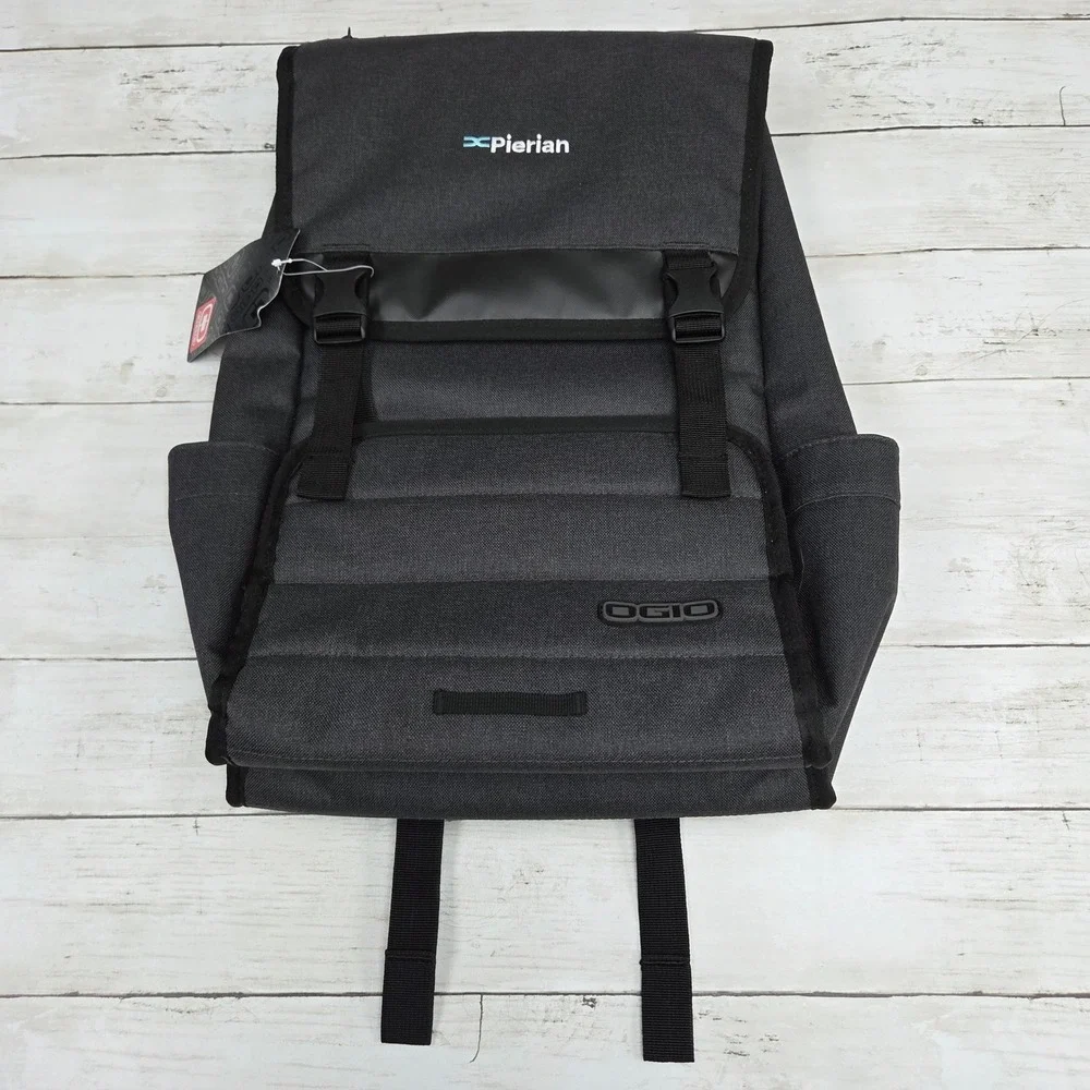 OGIO Pierian Rucksack Laptop Backpack Mens Heather Gray Buckle Flap Canvas